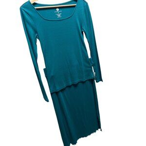 Lauren James NWT Fitted Square Neck Dragonfly Teal Green Matched Set